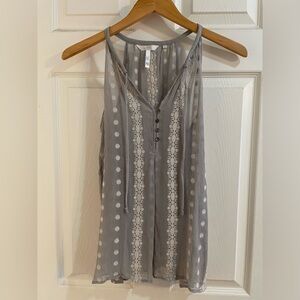 Silk Tank Top in Soft Gray by ZOA New York. Size Large